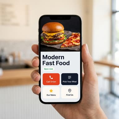 Branded restaurant landing page preview